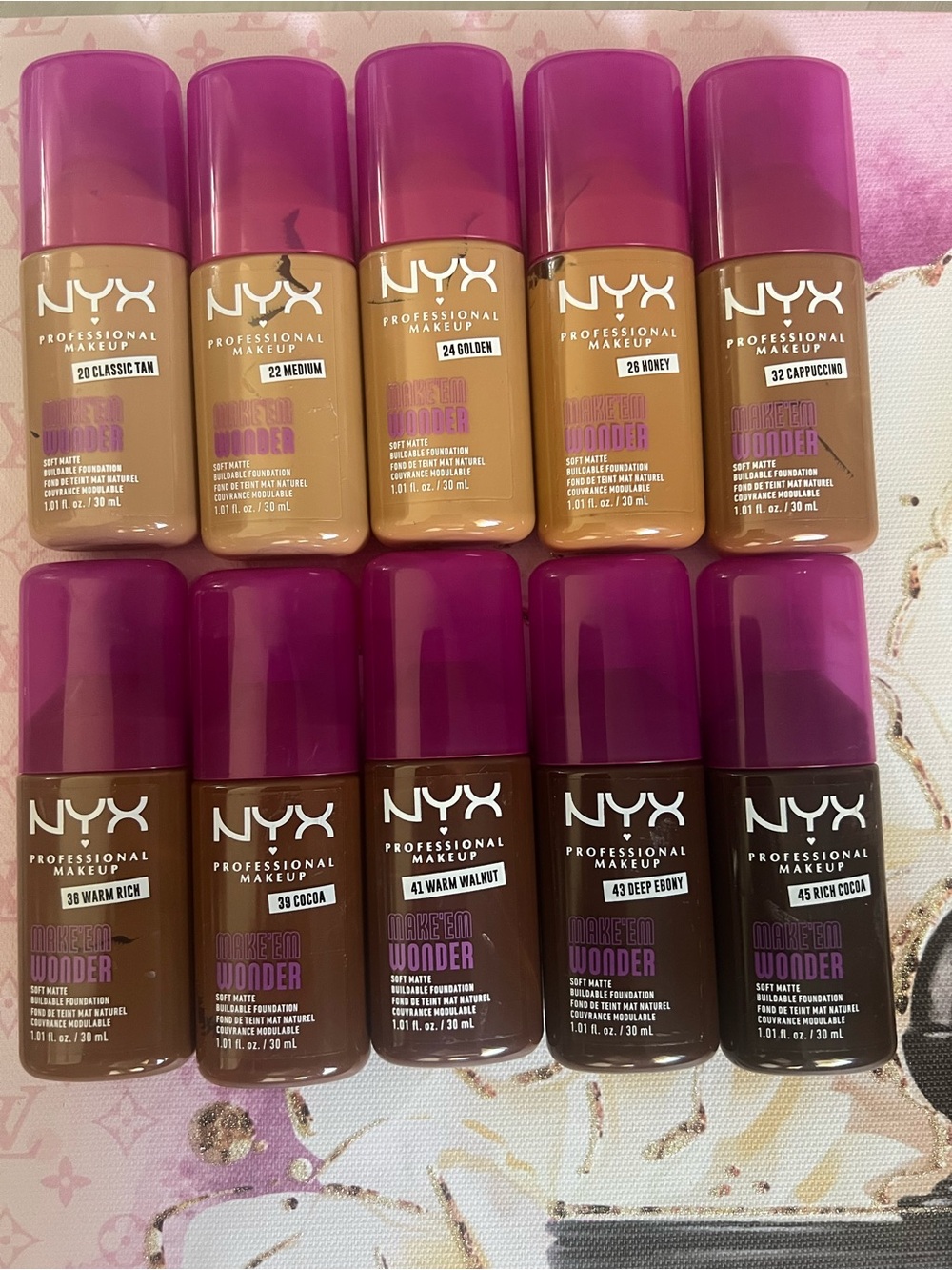 NYX Soft Matte Liquid Foundation - Pink Cap Shades brand new